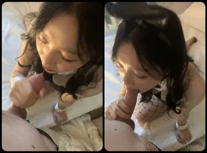 Thỏ con dâm đãng thích liếm cục thịt to